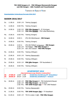 Sportplatzbelegung - TSV 1848 Hungen eV