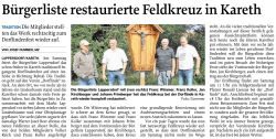 Bürgerliste restaurierte Feldkreuz in Kareth