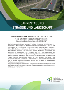 Jahrestagung Straße und Landschaft am 29.09.2016 Gerd
