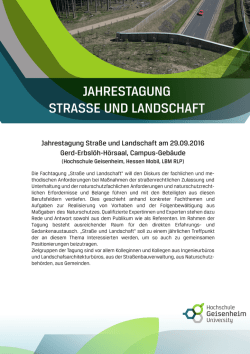 Jahrestagung Stra&szlig;e und Landschaft am 29.09.2016 Gerd