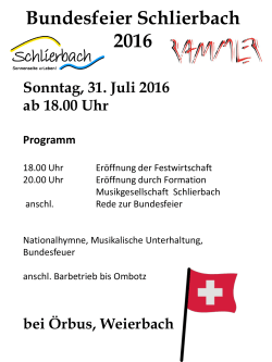 Bundesfeier Schlierbach 2016