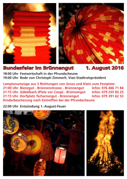 Bundesfeier im Brünnengut 1. August 2016