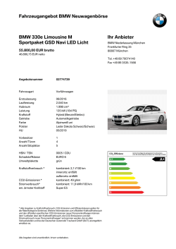 Fahrzeugangebot BMW Neuwagenbörse BMW 330e Limousine M