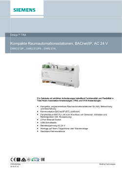 Kompakte Raumautomationsstationen, BACnet/IP, AC 24 V
