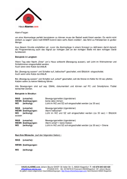 Information und Analyse einer Alarmanlage. Dieses - Haus