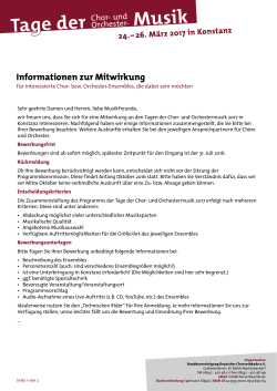 Informationen - Bundesvereinigung deutscher Orchesterverbände
