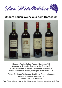 Unsere neuen Weine aus dem Bordeaux