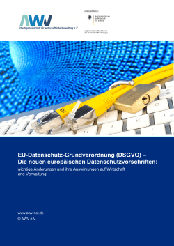 EU-Datenschutz-Grundverordnung (DSGVO) – Die neuen