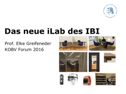 Studies go Lab Hands-on-Forschung im neuen ""iLab"" des Instituts