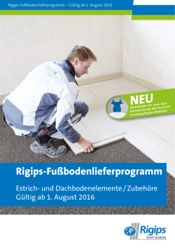 Rigips-Fußbodenlieferprogramm