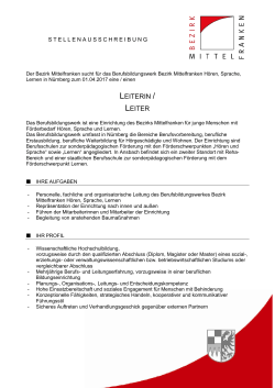 leiterin / leiter - Bezirk Mittelfranken