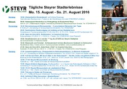 Wochenprogramm Steyr (KW 33)