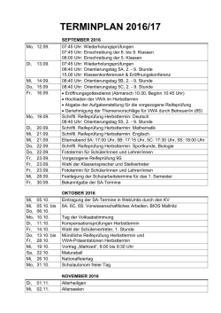 terminplan 2016/17 - Borg Spittal an der Drau