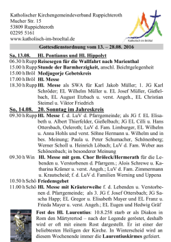 Gottesdienstordnung 13.
