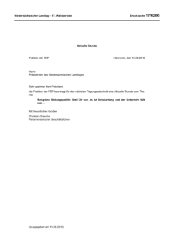 Drucksachen allgemein - Nieders&auml;chsischer Landtag