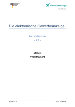 Hersteller-XGewerbeanzeige