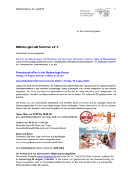 Mitteilungsblatt Sommer 2016 - Ortsverein Kastanienbaum