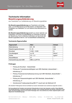 Technische Information Bewehrungsaufst&auml;nderung