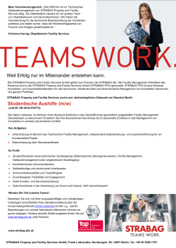Studentische Aushilfe (m/w) - STRABAG Property and Facility Services