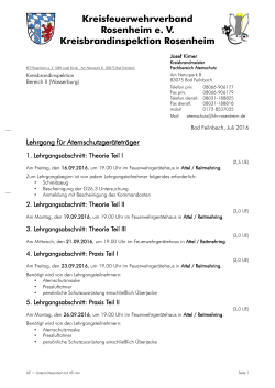 Kreisfeuerwehrverband Rosenheim e. V. Kreisbrandinspektion