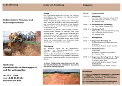 Bodenschutz in Planungs- und Zulassungsverfahren Workshop