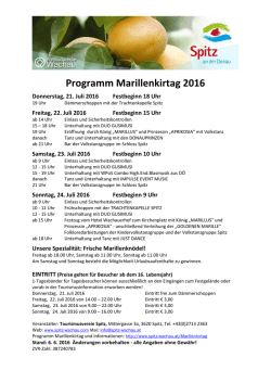 Programm Marillenkirtag 2016