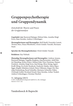 Gruppenpsychotherapie und Gruppendynamik
