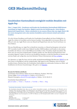GKB Medienmitteilung - Graub&uuml;ndner Kantonalbank.