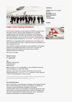 Cabin Crew Casting Solothurn