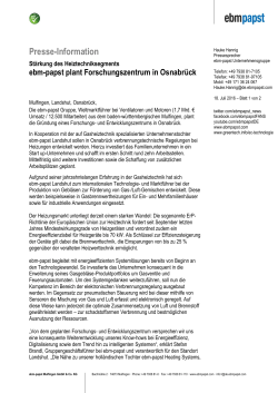 ebm-papst plant Forschungszentrum in Osnabr&uuml;ck