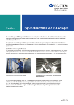 Hygiene kontrollen von RLT-Anlagen