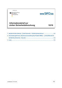 Informationsbrief 10/2016 - Forschung für die zivile Sicherheit