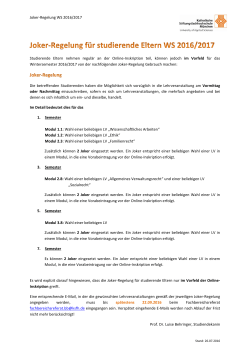 Joker-Regelung f&uuml;r studierende Eltern
