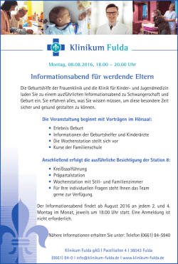 Informationsabend f&uuml;r werdende Eltern