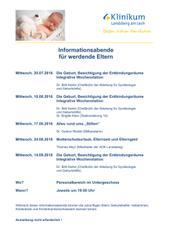 Infoabende f&uuml;r werdende Eltern
