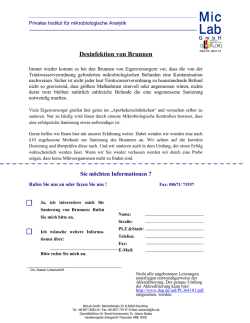 Desinfektion von Brunnen