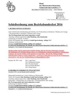 Schießordnung Bezirksbundesfest 2016