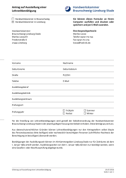 Antrag auf Ausstellung einer Lehrzeitbestätigung