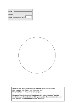 Der Kreis soll den Rahmen für das Zifferblatt einer Uhr darstellen