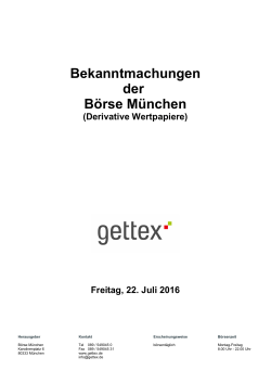 Bekanntmachungen der Börse München