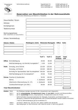 Reservation von R&auml;umlichkeiten in der Mehrzweckhalle