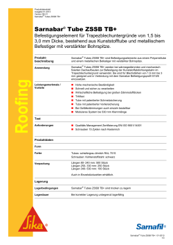 Sarnabar Tube ZSSB TB+ - Sika Deutschland GmbH