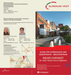 Flyer Neuer Chefarzt der Klinik f&uuml;r Gyn&auml;kologie und