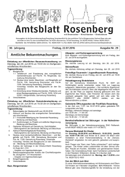 Amtsblatt Rosenberg 22.07.2016 Einladung zur öffentlichen