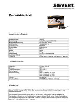 Produktdatenblatt DW 3000