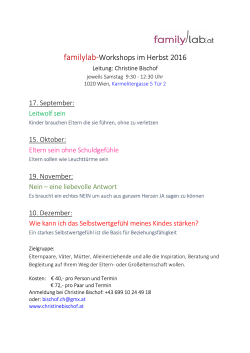 familylab-Workshops im Herbst 2016