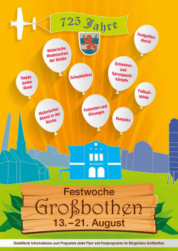 Festwoche 13. &ndash; 21. August