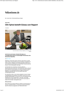 CDU-Spitze bestellt Güssau zum Rapport