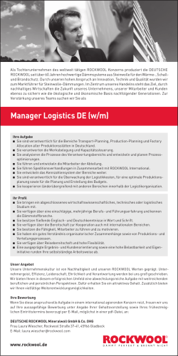Manager Logistics DE (w/m)