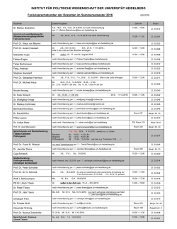 INSTITUT F&Uuml;R POLITISCHE WISSENSCHAFT DER UNIVERSIT&Auml;T